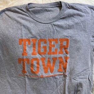 Gray T-Shirt with Orange Tiger Town Print